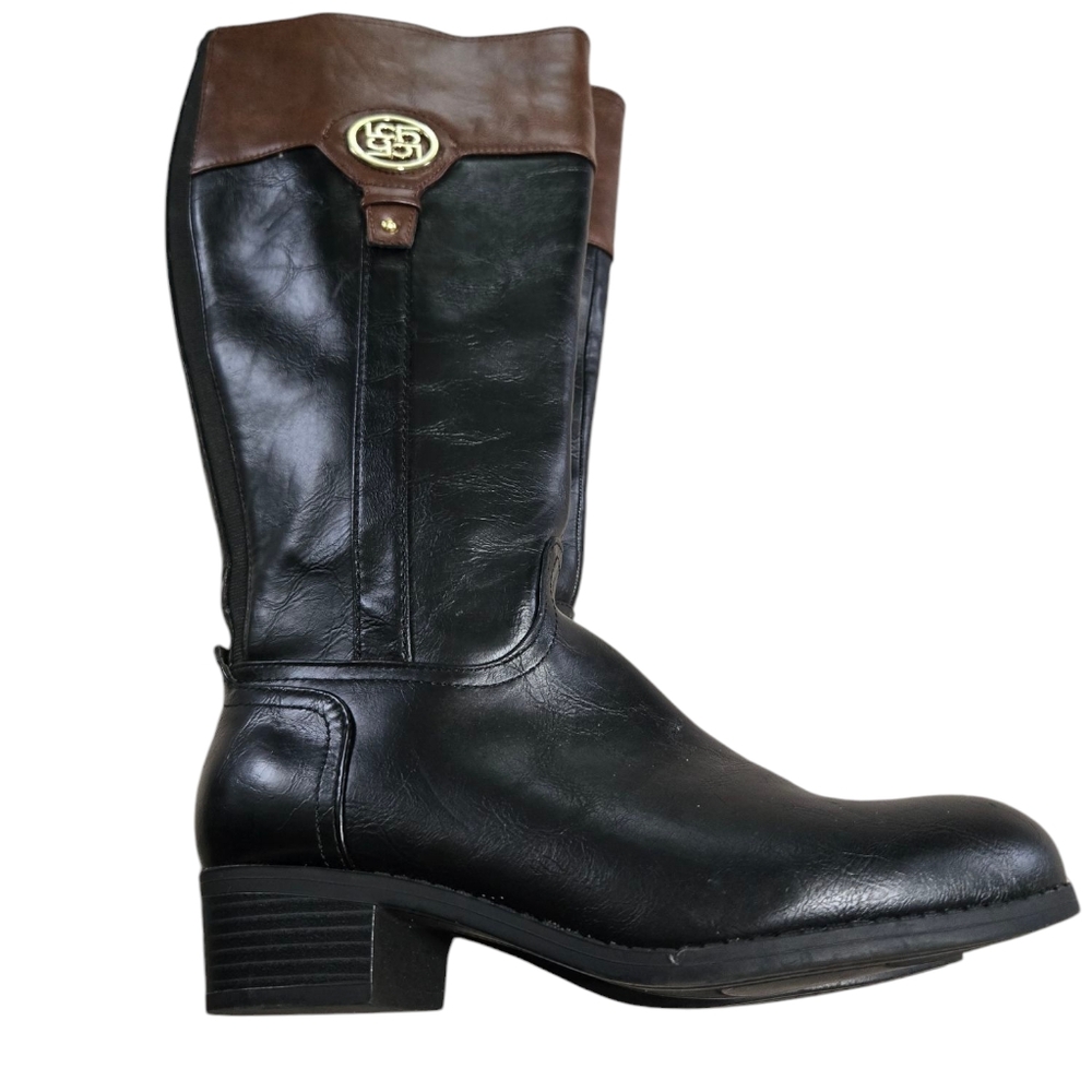 Liz Claiborne Black and Brown Leather  Boots. Great Condition Size 7W EUC